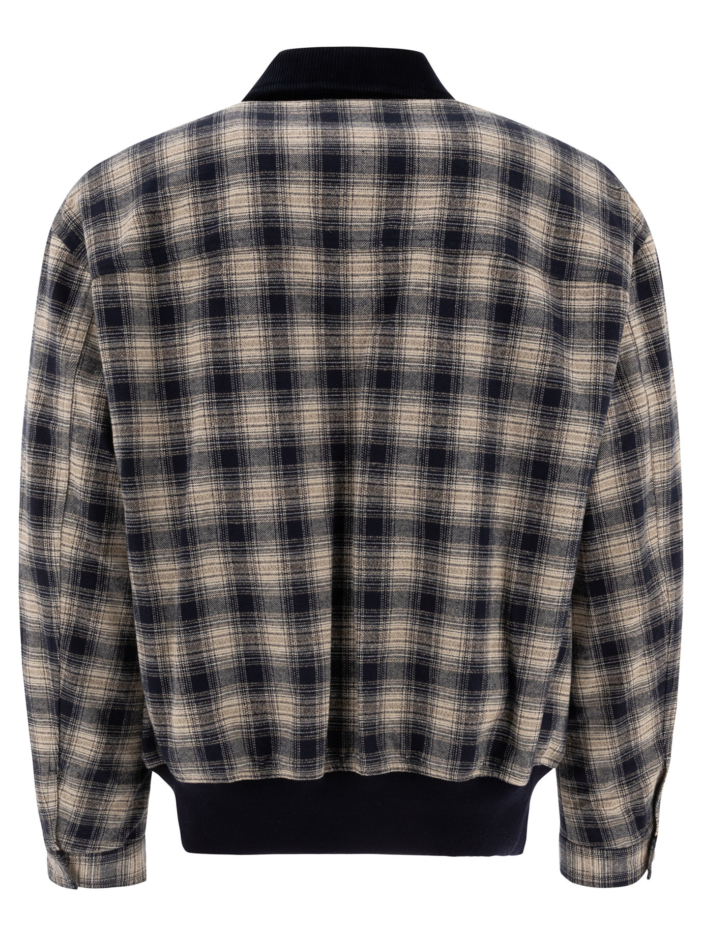 COMME DES GARçONS HOMME Blue Check bomber jacket